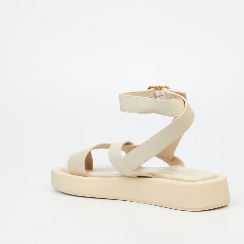 Viabeach Coconut 7 Flat Sandal - Bone footwear Viabeach   