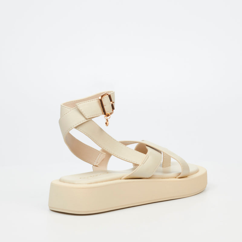 Viabeach Coconut 7 Flat Sandal - Bone footwear Viabeach   