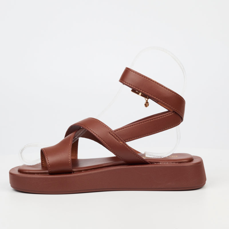 Viabeach Coconut 7 Flat Sandal - Chocolate footwear Viabeach   