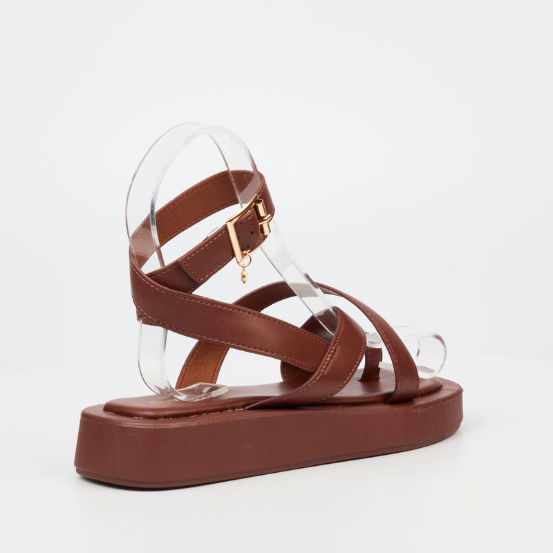 Viabeach Coconut 7 Flat Sandal - Chocolate footwear Viabeach   