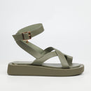 Viabeach Coconut 7 Flat Sandal - Khaki footwear Viabeach