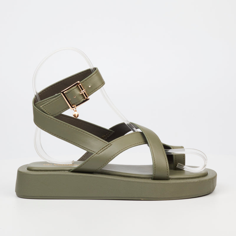 Viabeach Coconut 7 Flat Sandal - Khaki footwear Viabeach   