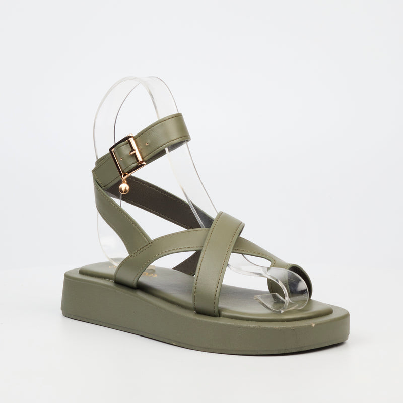 Viabeach Coconut 7 Flat Sandal - Khaki footwear Viabeach   