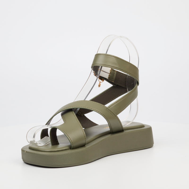 Viabeach Coconut 7 Flat Sandal - Khaki footwear Viabeach   