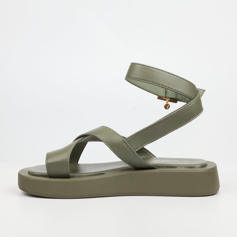 Viabeach Coconut 7 Flat Sandal - Khaki footwear Viabeach
