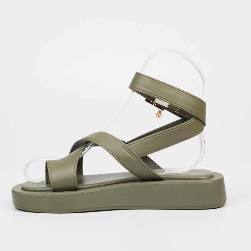 Viabeach Coconut 7 Flat Sandal - Khaki footwear Viabeach   