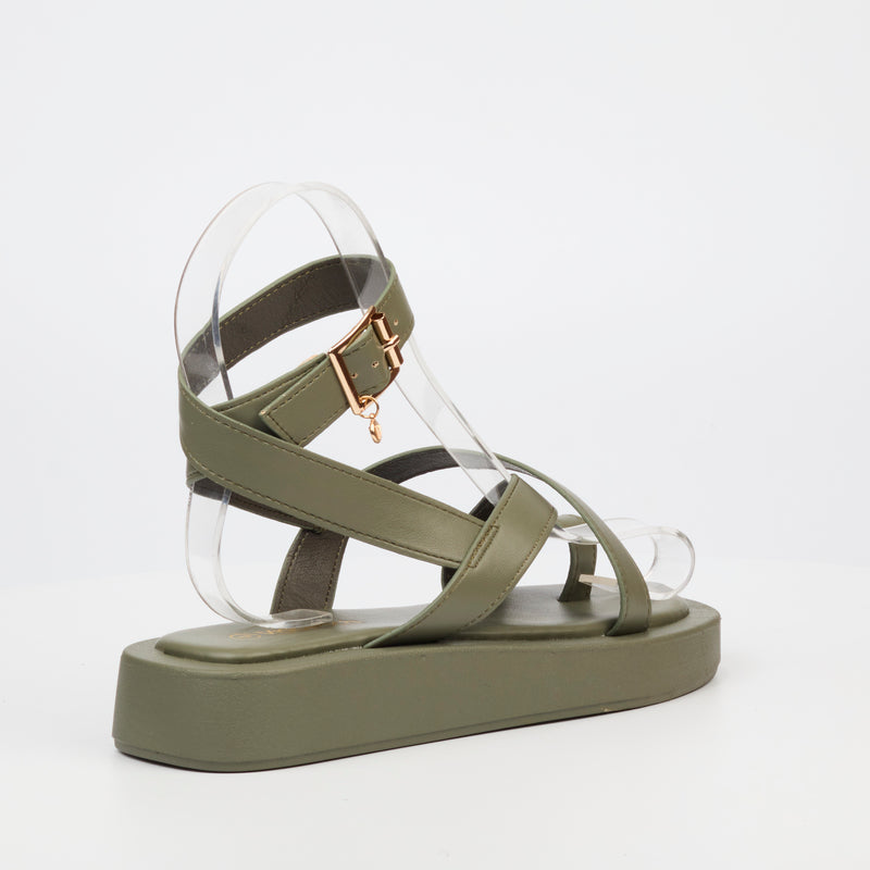 Viabeach Coconut 7 Flat Sandal - Khaki footwear Viabeach   