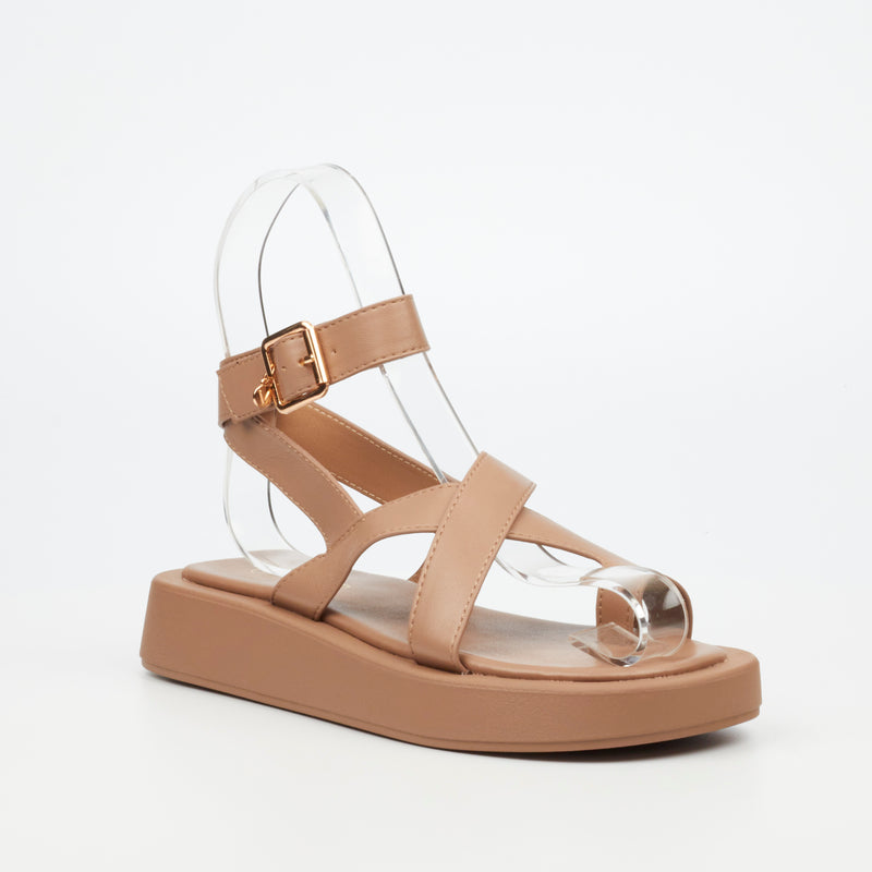 Viabeach Coconut 7 Flat Sandal - Taupe footwear Viabeach