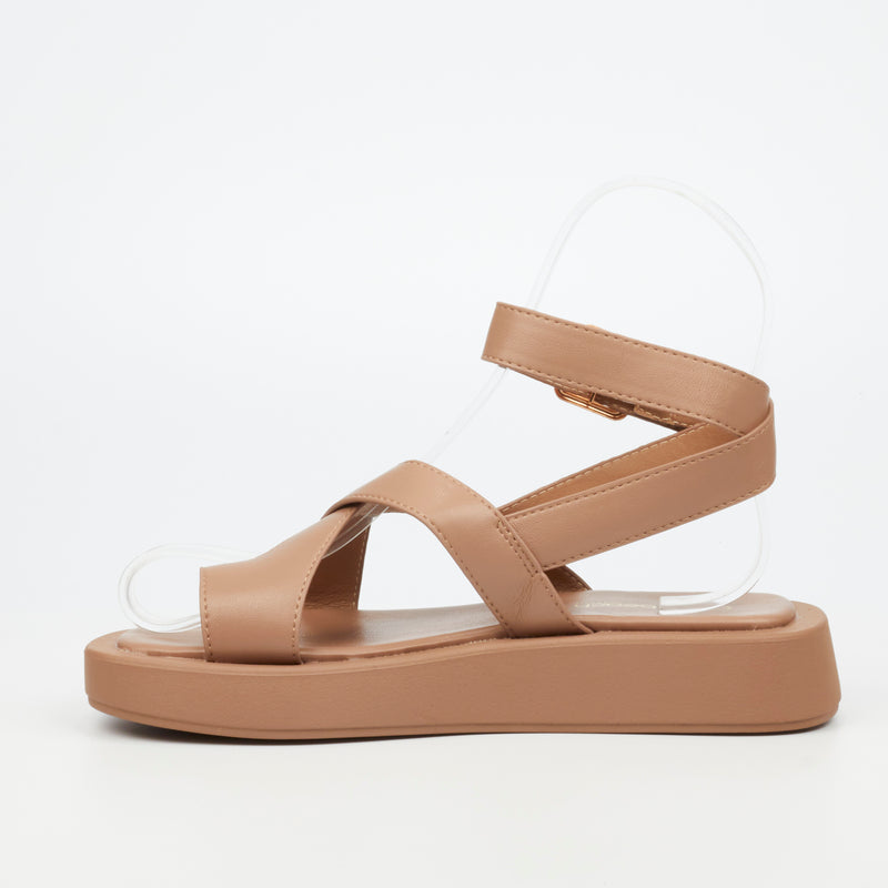 Viabeach Coconut 7 Flat Sandal - Taupe footwear Viabeach