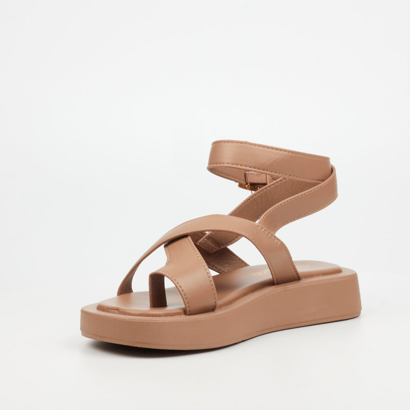 Viabeach Coconut 7 Flat Sandal - Taupe footwear Viabeach