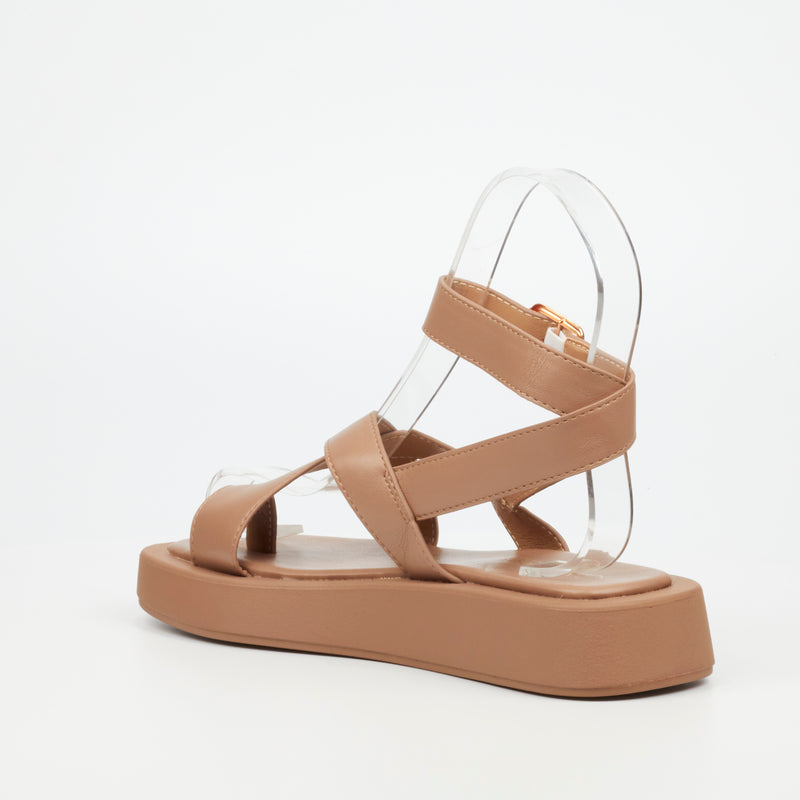 Viabeach Coconut 7 Flat Sandal - Taupe footwear Viabeach