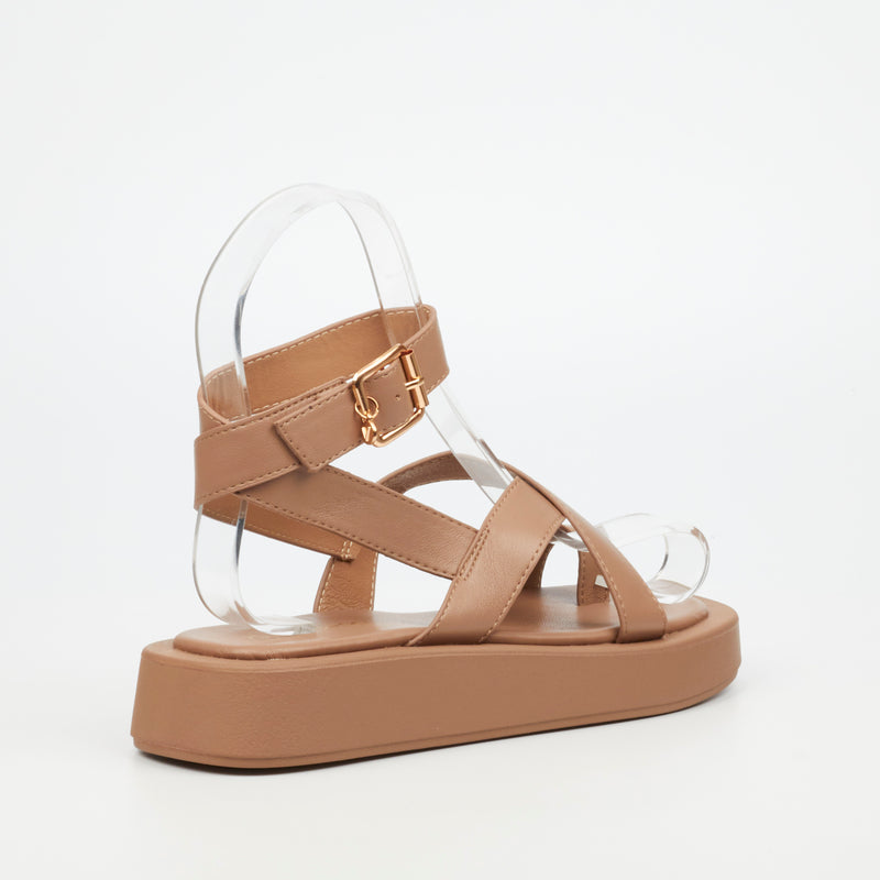 Viabeach Coconut 7 Flat Sandal - Taupe footwear Viabeach