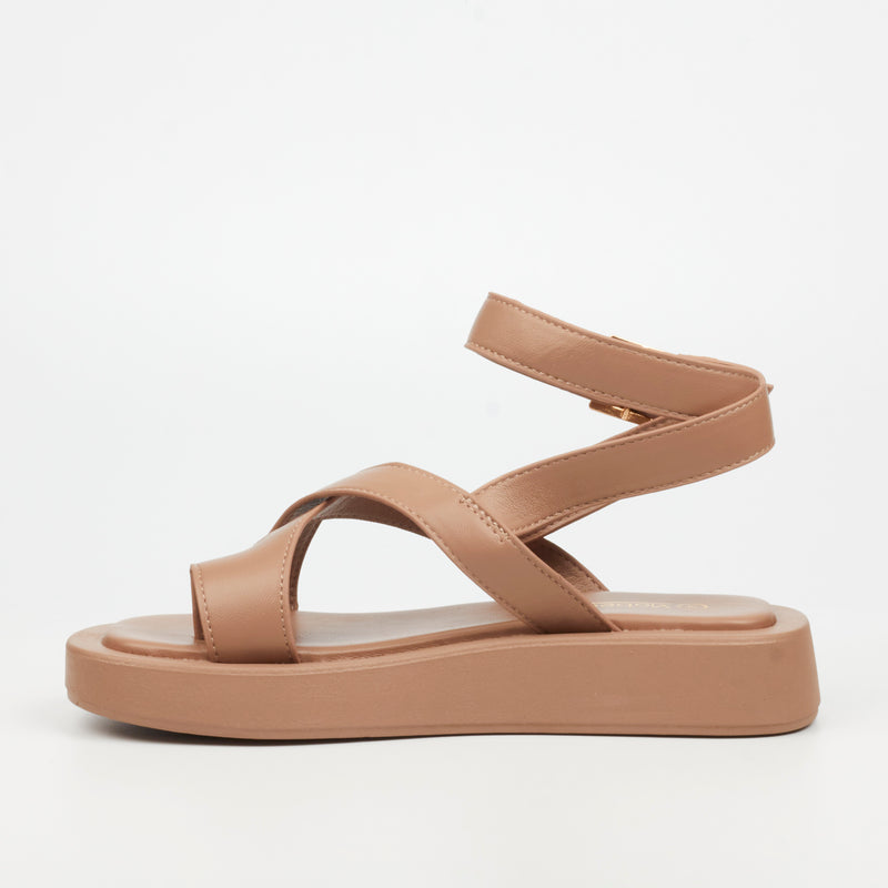 Viabeach Coconut 7 Flat Sandal - Taupe footwear Viabeach