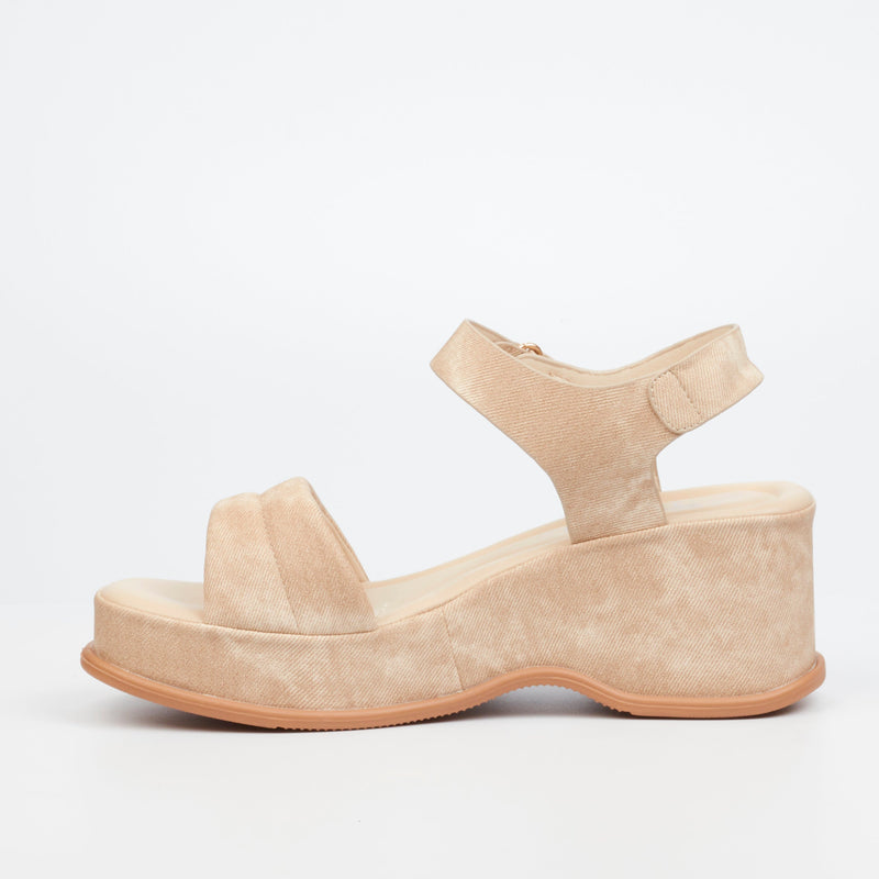 Butterfly Feet Corey 2 Wedge - Beige footwear Butterfly Feet   