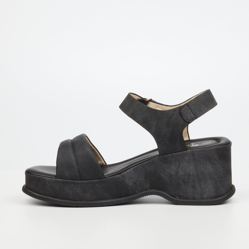 Butterfly Feet Corey 2 Wedge - Black footwear Butterfly Feet   