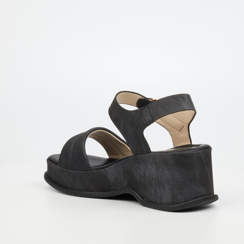 Butterfly Feet Corey 2 Wedge - Black footwear Butterfly Feet   