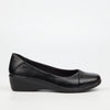 Butterfly Classics Cosetta 1 Faux Leather Low Wedge - Black footwear Butterfly Classics
