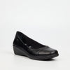 Butterfly Classics Cosetta 1 Faux Leather Low Wedge - Black footwear Butterfly Classics