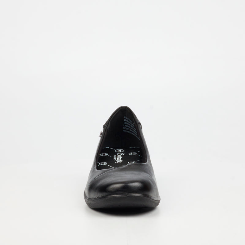 Butterfly Classics Cosetta 1 Faux Leather Low Wedge - Black footwear Butterfly Classics