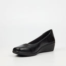 Butterfly Classics Cosetta 1 Faux Leather Low Wedge - Black footwear Butterfly Classics