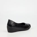 Butterfly Classics Cosetta 1 Faux Leather Low Wedge - Black footwear Butterfly Classics