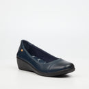 Butterfly Classics Cosetta 1 Faux Leather Low Wedge - Navy footwear Butterfly Classics