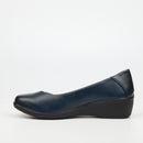 Butterfly Classics Cosetta 1 Faux Leather Low Wedge - Navy footwear Butterfly Classics