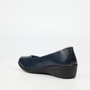 Butterfly Classics Cosetta 1 Faux Leather Low Wedge - Navy footwear Butterfly Classics
