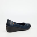 Butterfly Classics Cosetta 1 Faux Leather Low Wedge - Navy footwear Butterfly Classics