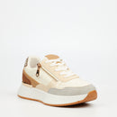 Urbanart Cosmos 1 Canvas / Faux Nubuck Sneaker - Cream(ladies)