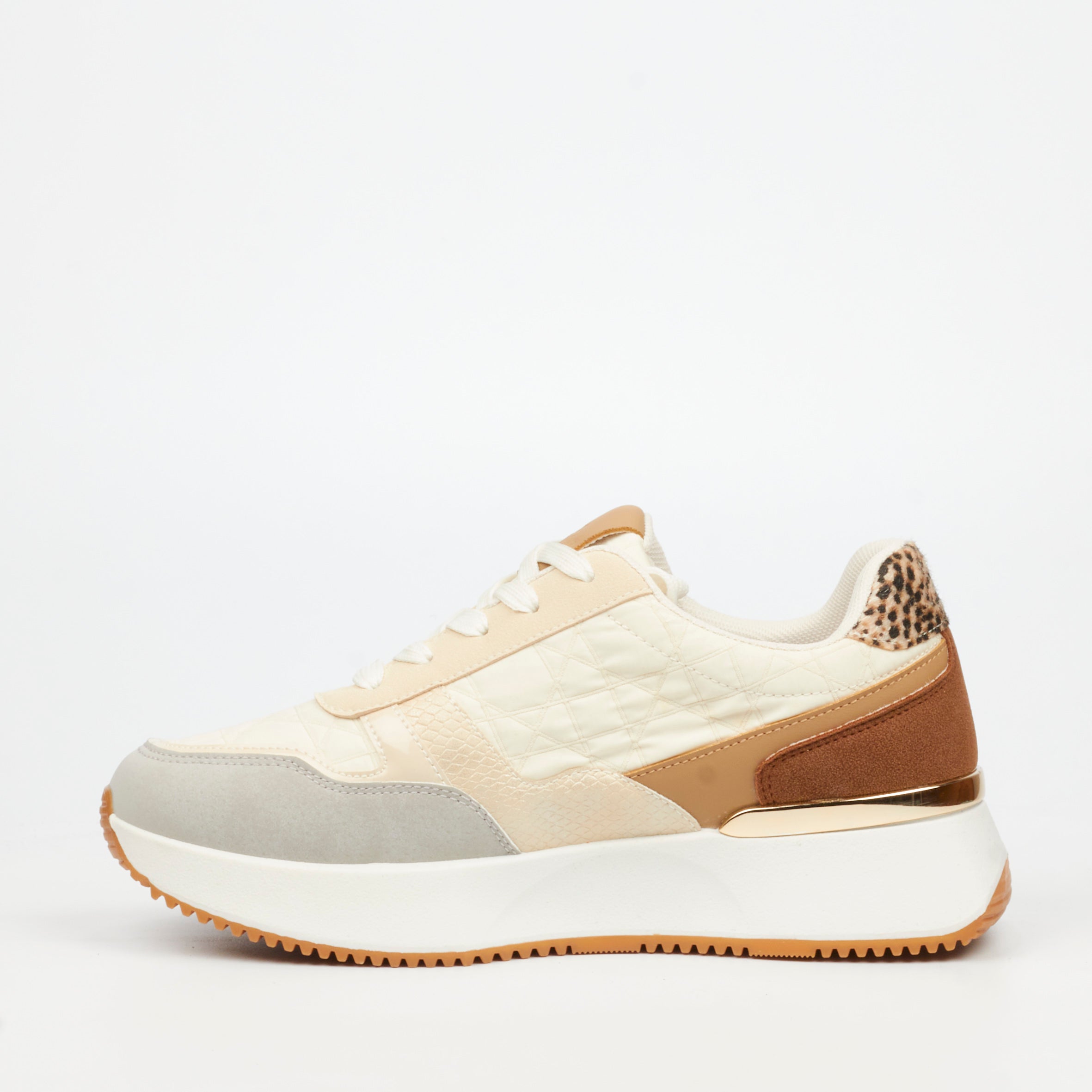 Urbanart Cosmos 1 Canvas / Faux Nubuck Sneaker - Cream(ladies) footwear UBRT