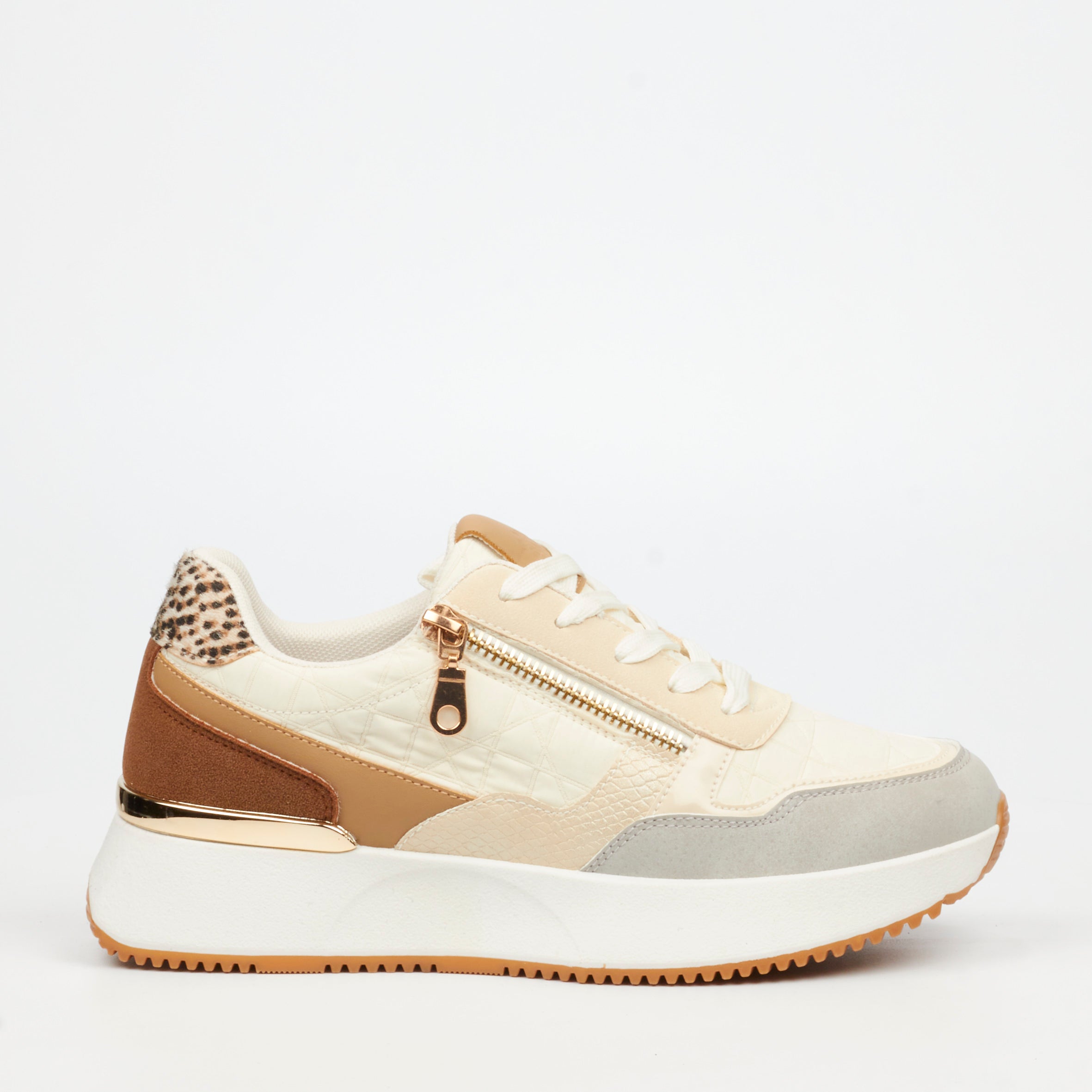 Urbanart Cosmos 1 Canvas / Faux Nubuck Sneaker - Cream(ladies) footwear UBRT