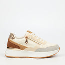Urbanart Cosmos 1 Canvas / Faux Nubuck Sneaker - Cream(ladies)