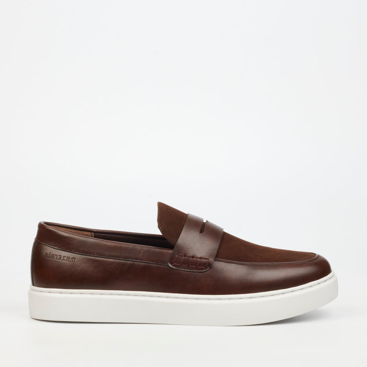 Mazerata Craig 1 Faux Wax / Faux Suede Sneaker - Chocolate