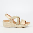 Butterfly Feet Crest 1 Wedge - Beige footwear Butterfly Feet