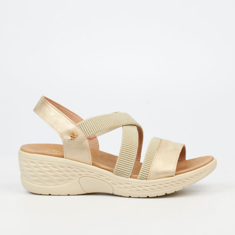 Butterfly Feet Crest 1 Wedge - Beige footwear Butterfly Feet