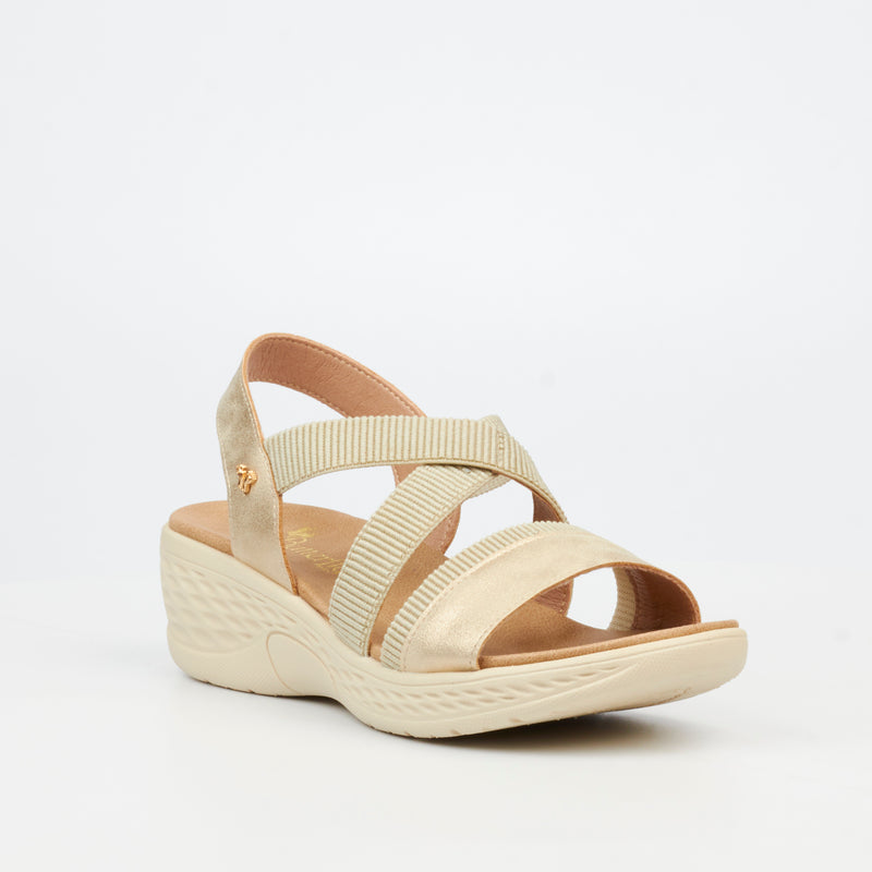 Butterfly Feet Crest 1 Wedge - Beige footwear Butterfly Feet