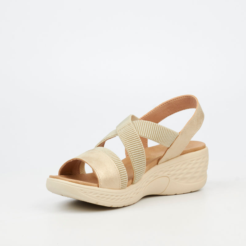 Butterfly Feet Crest 1 Wedge - Beige footwear Butterfly Feet