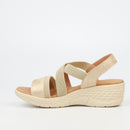 Butterfly Feet Crest 1 Wedge - Beige footwear Butterfly Feet