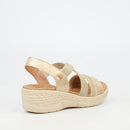Butterfly Feet Crest 1 Wedge - Beige footwear Butterfly Feet