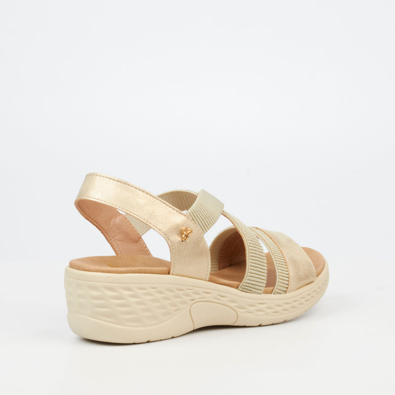 Butterfly Feet Crest 1 Wedge - Beige footwear Butterfly Feet
