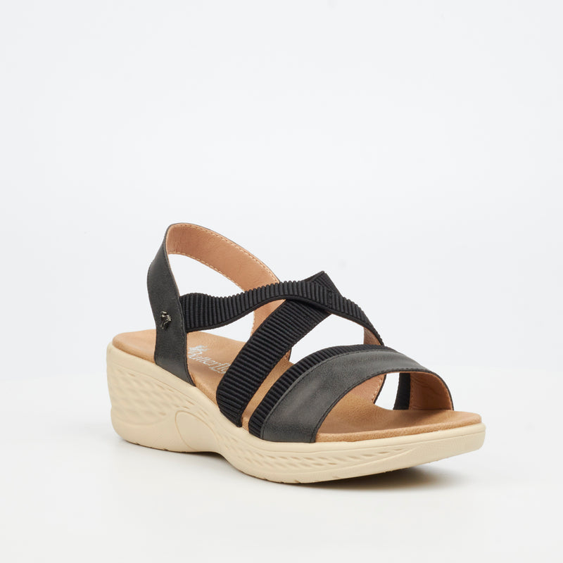 Butterfly Feet Crest 1 Wedge - Black footwear Butterfly Feet