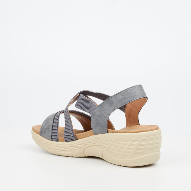 Butterfly Feet Crest 1 Wedge - Grey footwear Butterfly Feet