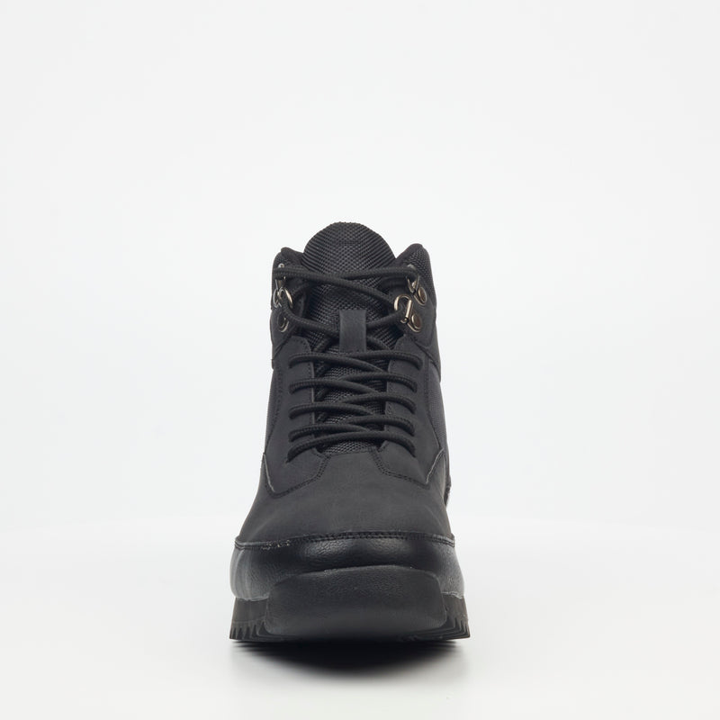 Urbanart Crocco 25 Faux Nubuck / Canvas Ankle Boots - Black footwear Urbanart   