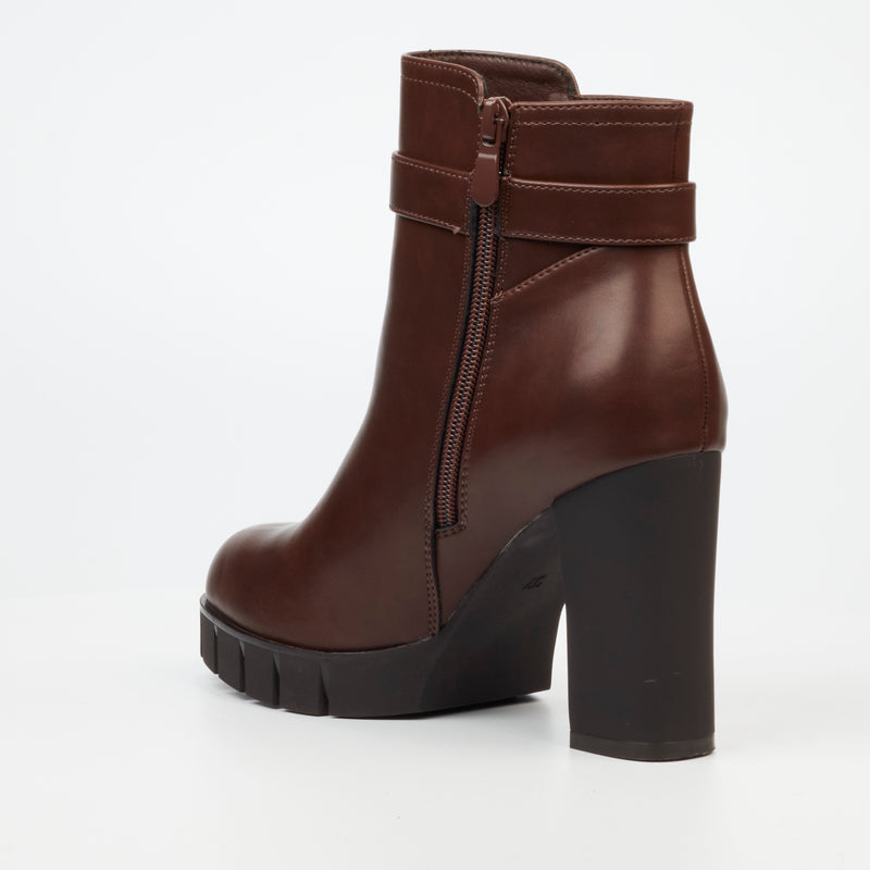 Miss Black Darling 3 Ankle Boot - Chocolate footwear Miss Black