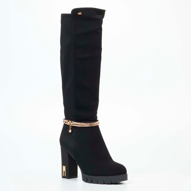 MIss Black Darling 6 High Boot - Black footwear Miss Black