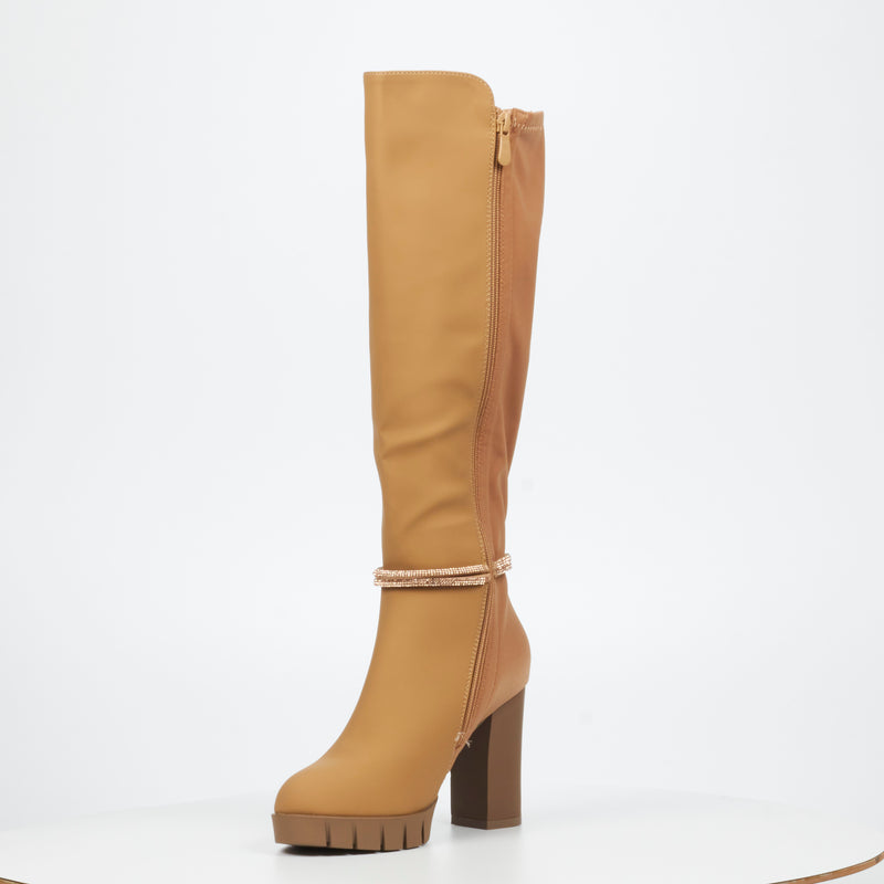 Miss Black Darling 6 High Boot - Nude footwear Miss Black