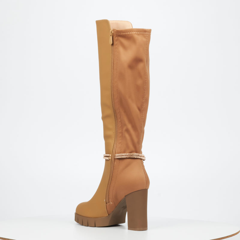 Miss Black Darling 6 High Boot - Nude footwear Miss Black