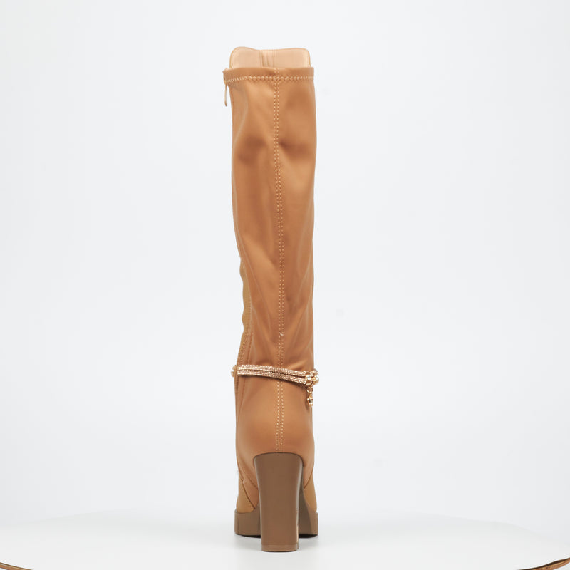 Miss Black Darling 6 High Boot - Nude footwear Miss Black