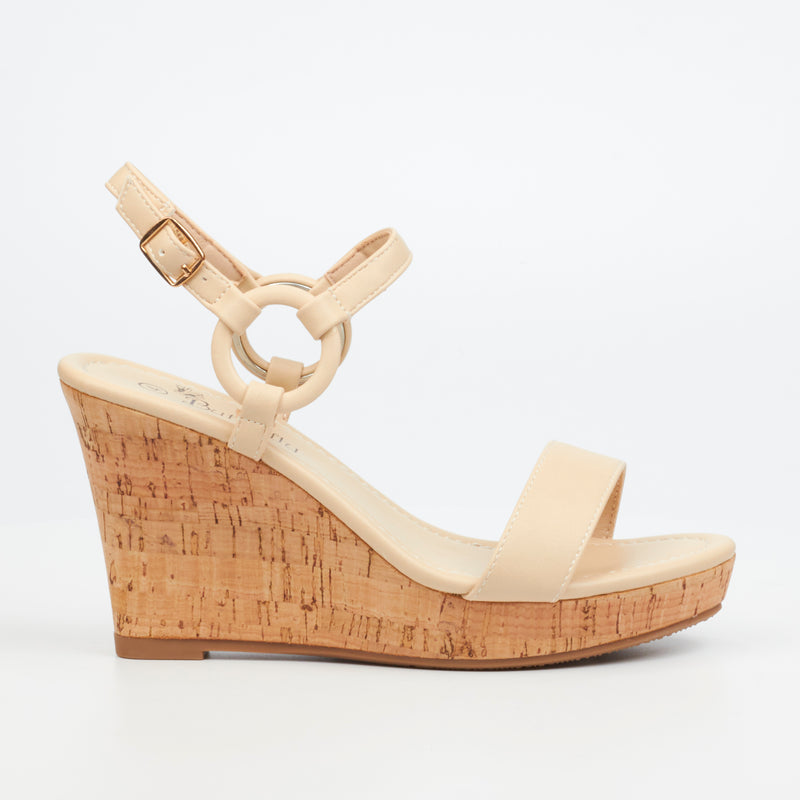 Butterfly Feet Debra 9 Wedge - Beige footwear Butterfly Feet   